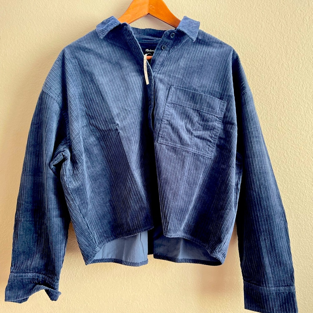 MADEWELL (NEW w/ tag)
variegated corduroy button up shirt  
size: l